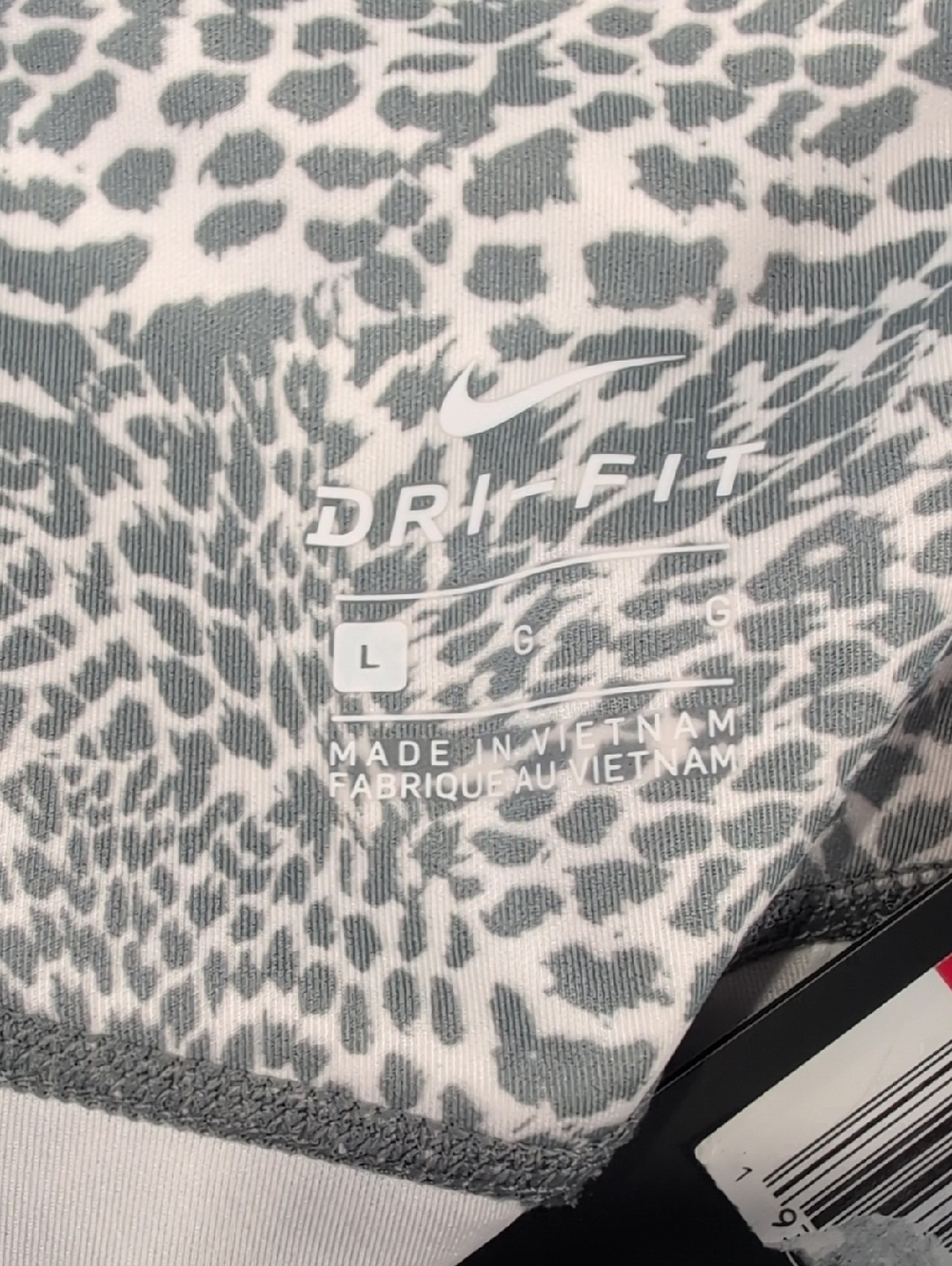 Nike One Tight Fit 7/8 Mini Leopard Smoke Grey & Black Size Large - Picture 5 of 13